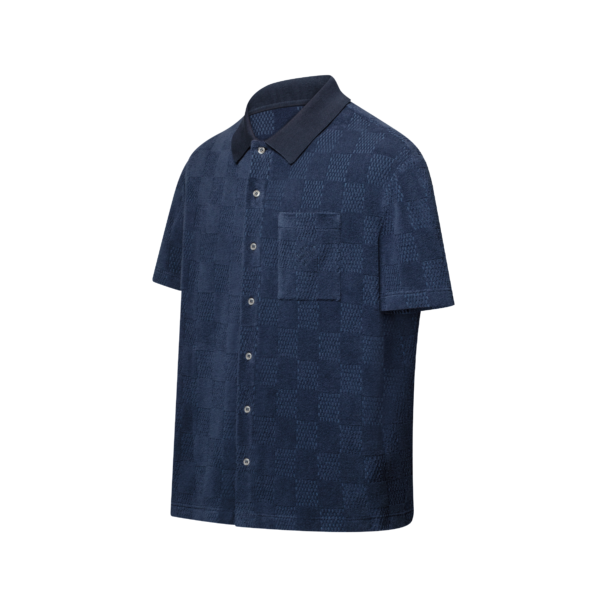 Damier French Terry Short-Sleeved Cotton-Blend Shirt - Ready-to